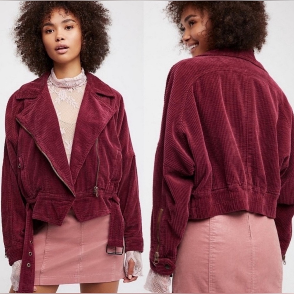 Free People Dolman Corduroy Jacket in Merlot🍓
